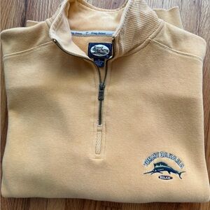 Tommy Bahama Men’s Quarter-Zip Sweater - Mustard XL 100% Cotton